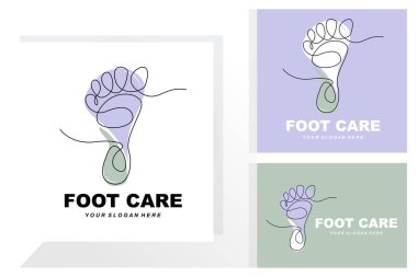 Foot Care Logo Design Health Illustration Woman Pedicure Salon Vector