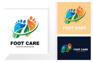 Foot Care Logo Design Health Illustration Woman Pedicure Salon Vector