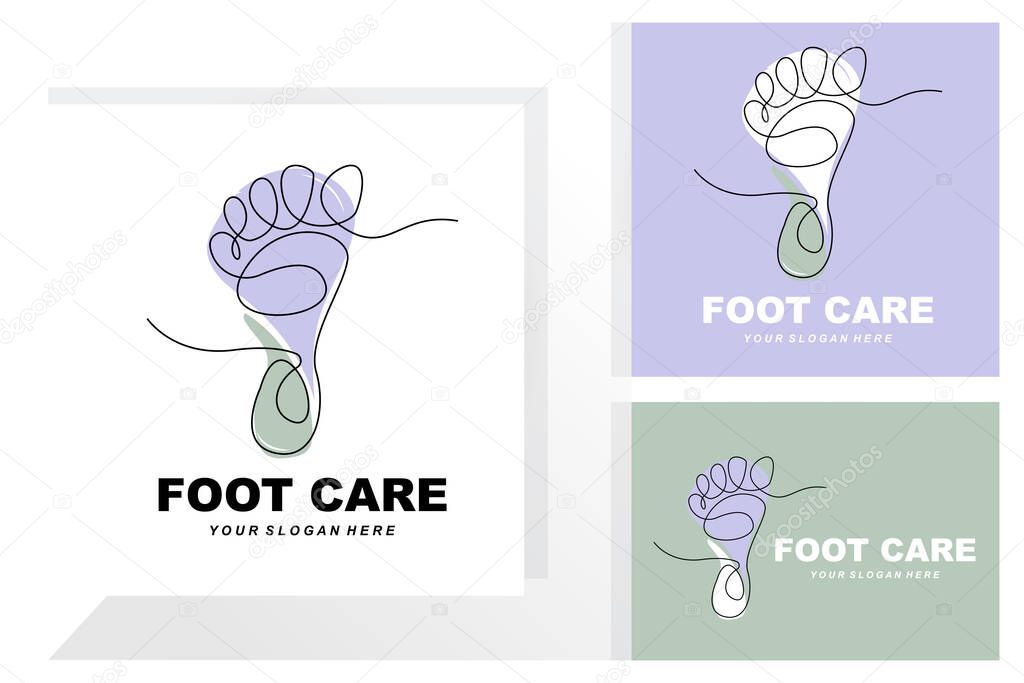 Foot Care Logo Design Health Illustration Woman Pedicure Salon Vector