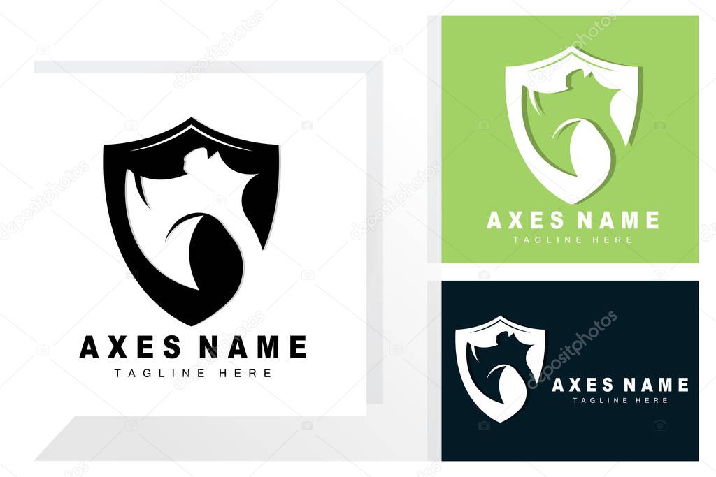 Ax Logo Design, War Tool Illustration and Woodcutter Vector