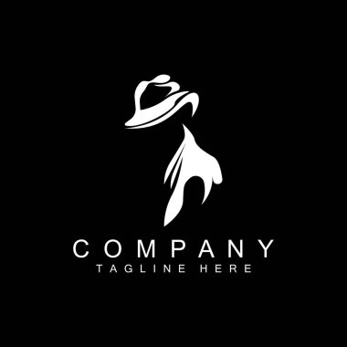 Dedektif Logo Tasarımı, Mafya Dedektifi Smokin ve Şapka Görüntü Vektörü, Siyah Adam İş Adamı Simgesi