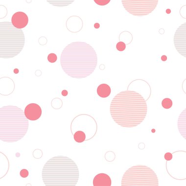 Kusursuz soyut geometrik şablon ile örtüşen pembe daireler Tekstil, moda, yayınlar, duvar kağıtları, ambalaj kağıdı temsilciliği için tasarım fikirleri
