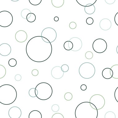 Üst üste binen daireler, halkalar ve siyah ve yeşil ince çizgilerle kusursuz soyut geometrik desenler tekstil, moda, yayınlar, duvar kağıtları, ambalaj kağıdı temsilciliği