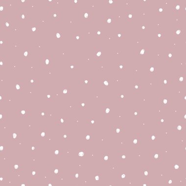Kusursuz vektör deseni. Pembe arka planda el polka noktaları çizdi.