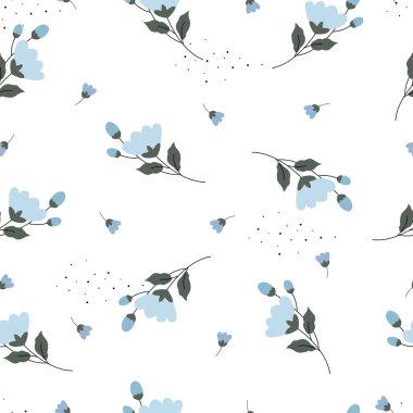 Kusursuz desen Çiçek arkaplanı Çizgi film tarzında elle çizilmiş