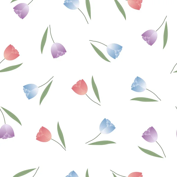 Tulpe Nahtloses Muster Blume Hintergrund Bunte Designs Für Drucke Mode — Stockvektor