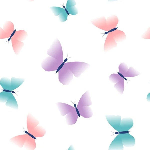 Modello Farfalla Senza Cuciture Disegnato Mano Sfondo Animale Cartone Animato — Vettoriale Stock