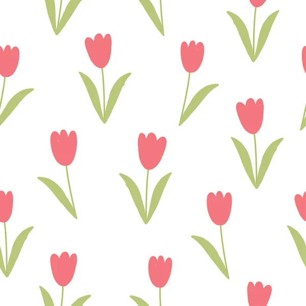 Tulipán Patrón Inconsútil Colorido Fondo Flores Utilizado Para Impresiones Papel — Vector de stock
