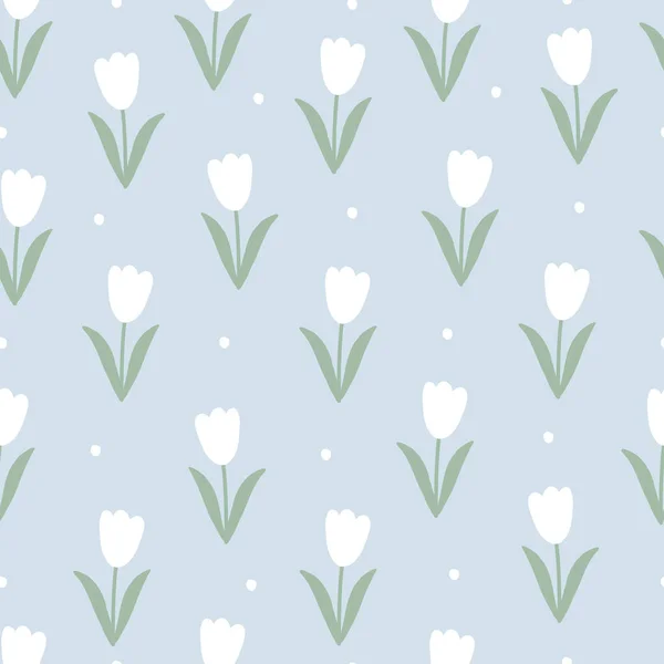 Tulipán Sin Costuras Patrón Flor Fondo Utilizado Para Imprimir Papel — Vector de stock