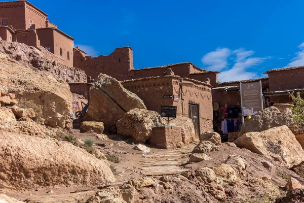 Velha Cidade Fortificada Deserto Ait Benhaddou Ouarzazate Marrocos — Fotografia de Stock