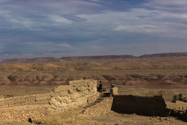 Velha Cidade Fortificada Deserto Ait Benhaddou Ouarzazate Marrocos — Fotografia de Stock