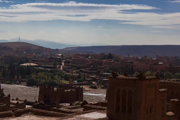 Opevněné Vesnice Hliněné Domy Ait Benhaddou Maroko — Stock fotografie