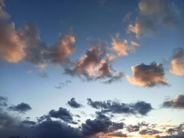 Sunset Clouds Blue Sky Nature Evening Looking — Stock Photo, Image
