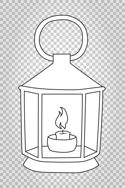 Λάμπα Ένα Κερί Μέσα Εικονίδιο Περίγραμμα Σκίτσα Εικονογράφηση Διανύσματος Μεμονωμένα — Διανυσματικό Αρχείο