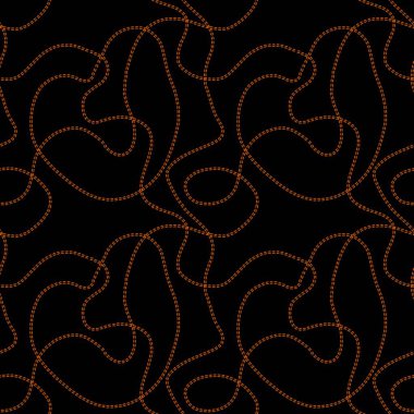 Siyah arka planda turuncu iplikleri olan kusursuz desen.