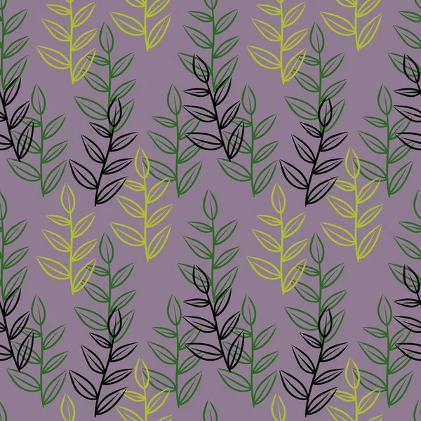紫地に枝付きのシームレスな花柄 — ストック写真