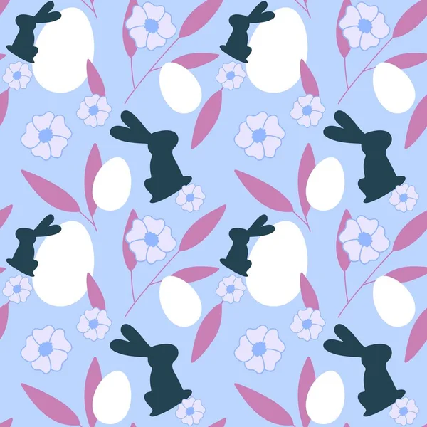 Seamless Easter pattern with rabbits — Stock Photo, Image