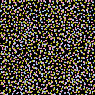 Siyah arka plan üzerine konfeti ile Seamless Modeli 