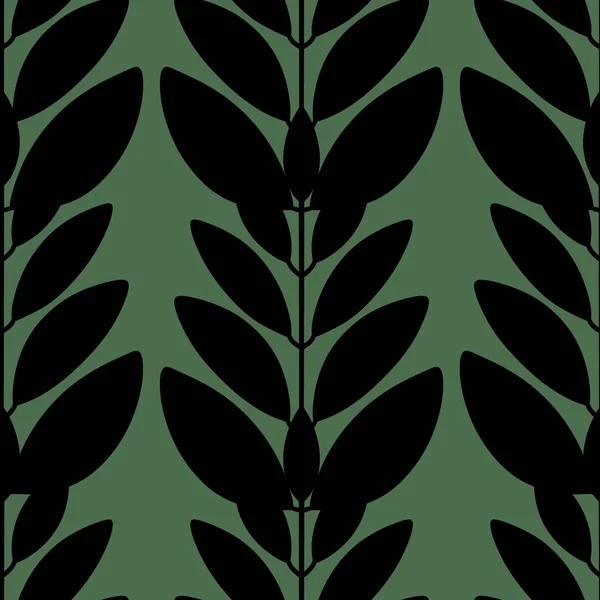 Seamless floral pattern with leaves on trend green background — Stock Photo, Image