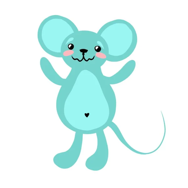 Cartoon mouse on white background