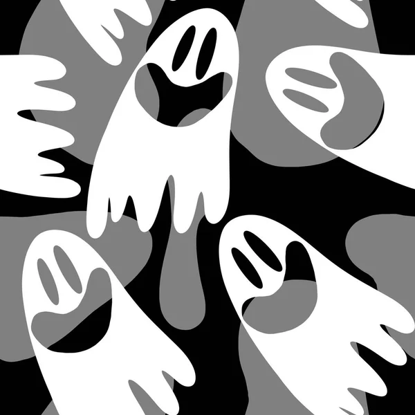 Patrón de Halloween sin costuras con patrón de fantasmas — Foto de Stock