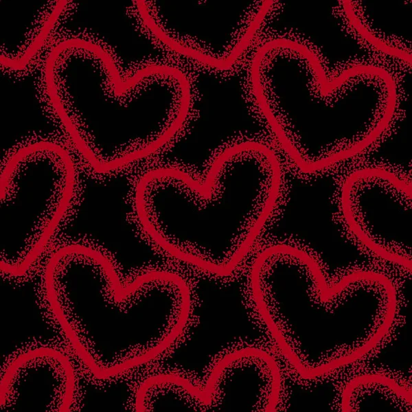 Naadloze valentijnspatroon met hartjes en stippen voor cadeautjes — Stockfoto
