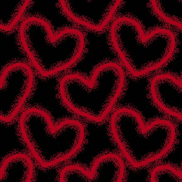 Seamless valentines pattern with hearts and dots for gifts — Stock Photo, Image