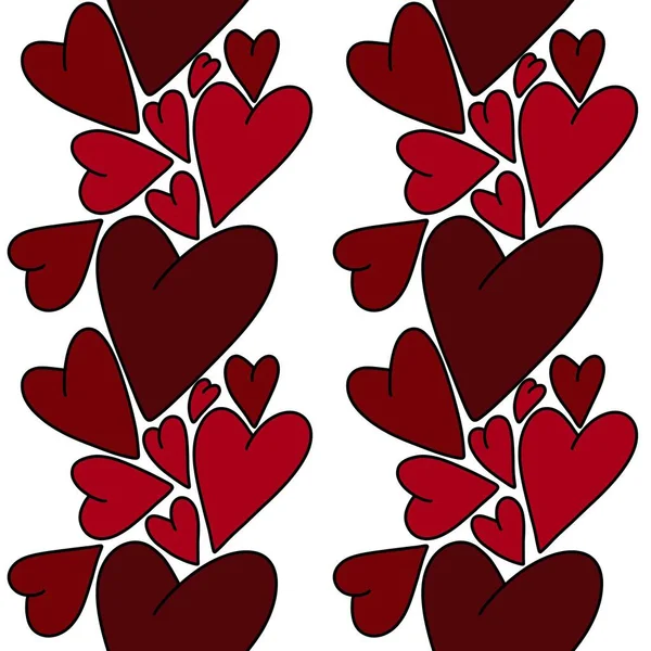Naadloze valentijnspatroon met hartjes voor ansichtkaarten en cadeautjes en kaarten — Stockfoto