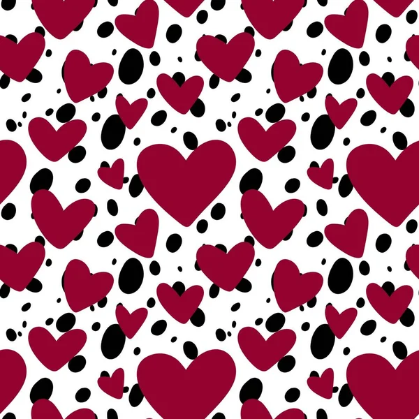 Seamless valentines pattern with hearts for postcard and gifts and cards — Stock Photo, Image