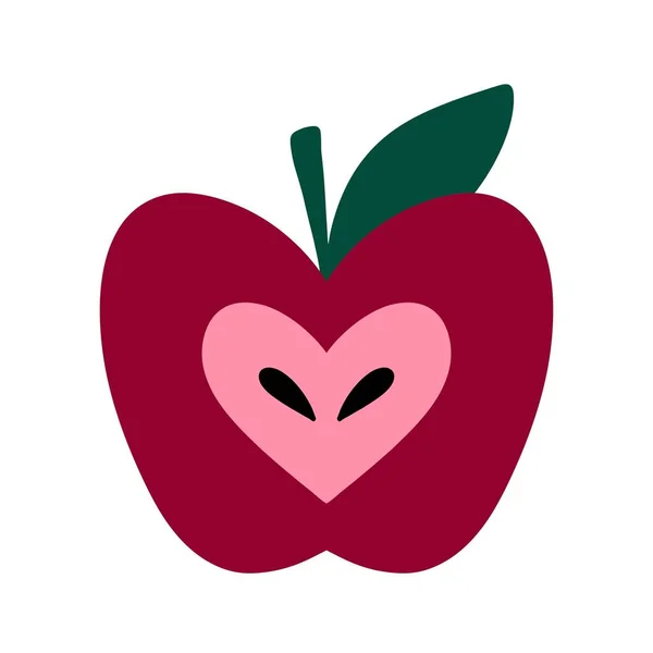 Doodle frutta mela rossa per regali e bambini — Foto Stock