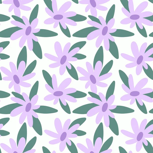 Płynny wzór kwiatowy z kwiatami na tkaniny i tekstylia — Zdjęcie stockowe