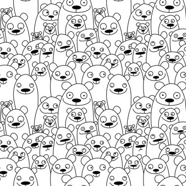 Duvar kâğıdı için sevimli ayılarla kusursuz desen 