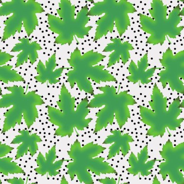 Kumaş ve tekstil yapraklarıyla kusursuz sonbahar deseni 