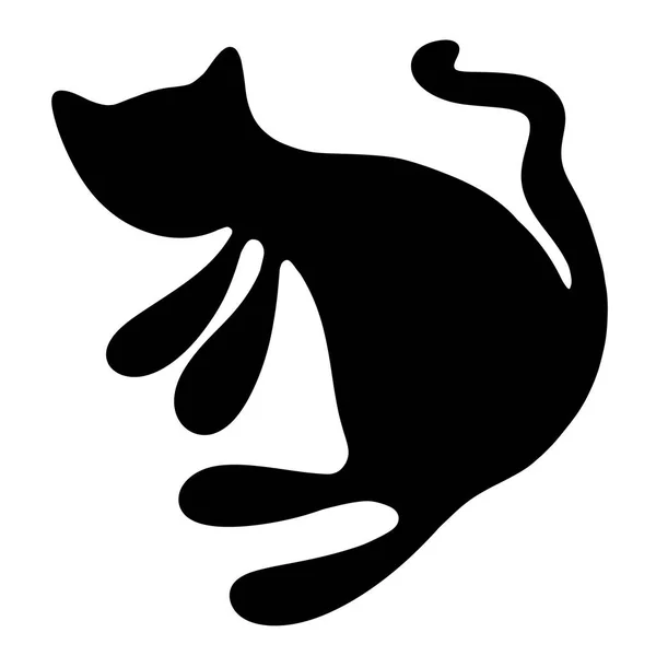 Gato negro garabato de Halloween para telas y textiles —  Fotos de Stock