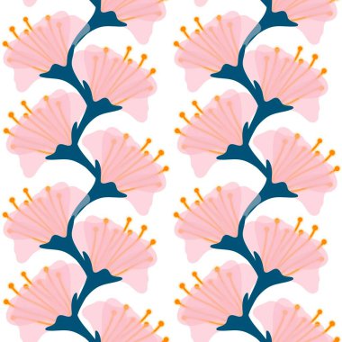 Kumaş ve tekstil için çiçeklerle kusursuz çiçek deseni 