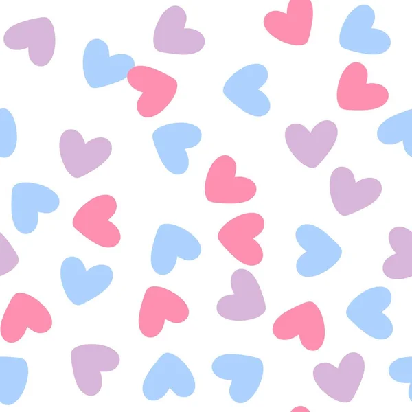 Nahtloses Valentinsmuster mit Herzen auf weißem Hintergrund — Stockfoto