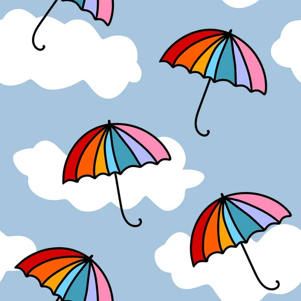 Płynny wzór z parasolami do tkanin i tekstyliów — Zdjęcie stockowe