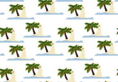 Noel hediyeleri için sahilde kardan adamla kusursuz bir yeni yıl deseni.