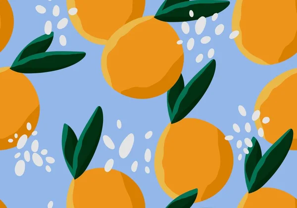 Фруктовый бесшовный узор с апельсинами для тканей и текстиля — стоковое фото