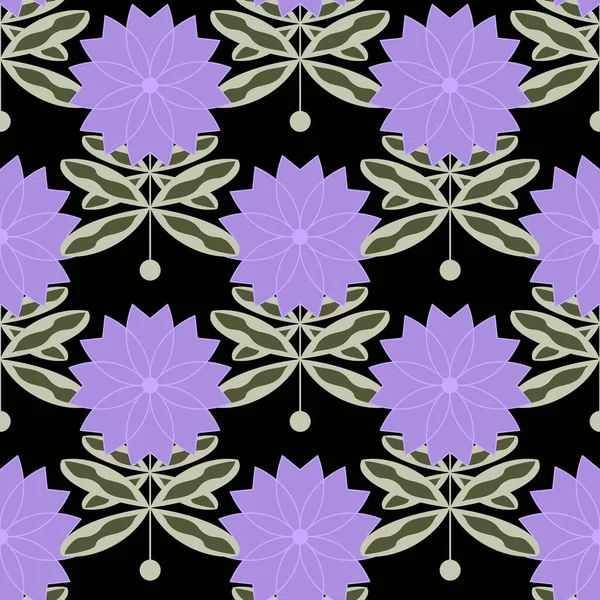 Motivo geometrico floreale senza cuciture con fiore per carta da parati e tessuti e tessuti — Foto Stock