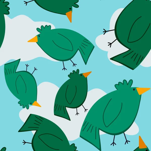 Cartoon birds seamless pattern for fabrics and textiles and packaging and gifts — Stock Photo, Image
