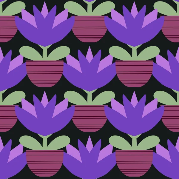 Geometrisches florales nahtloses Muster mit Blume für Tapeten und Stoffe und Textilien — Stockfoto