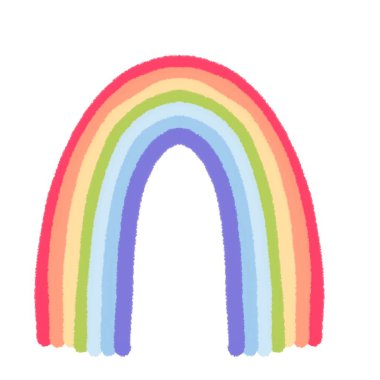 Gökkuşağı karalaması ya da çocuklar ve kartlar ve kumaşlar ve ambalaj kağıdı 