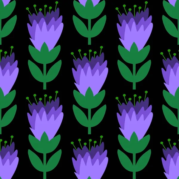 Geometriskt blommigt sömlöst mönster med blomma för tapeter, tyger och textilier — Stockfoto
