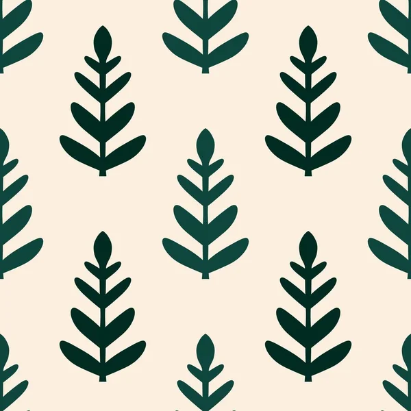 Prosty bezszwowy wzór z liśćmi do tapet, tkanin i tekstyliów oraz opakowań — Zdjęcie stockowe