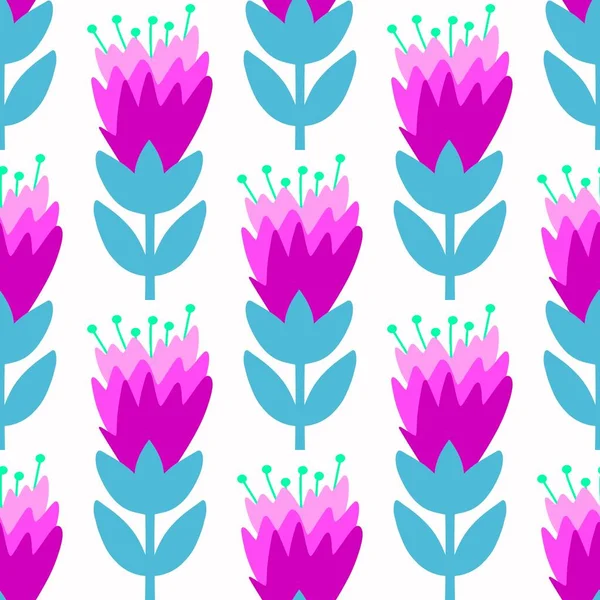 Geometrický květinový bezešvý vzor s květinami pro tapety a tkaniny a textilie — Stock fotografie