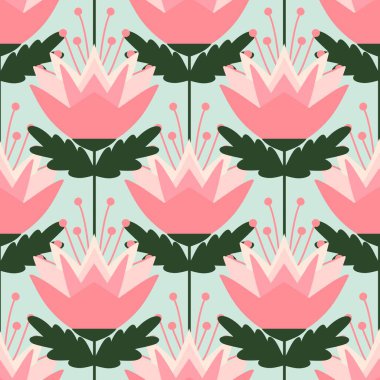 Duvar kâğıdı, kumaş ve tekstil için çiçekli Geometrik dikişsiz desen