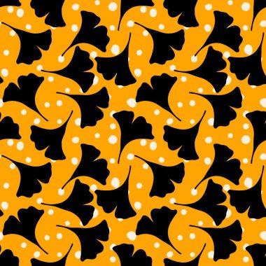 Ginkgo kumaşlar, tekstil ve ambalajlar, hediyeler, kartlar ve çarşaflar için kusursuz desen 