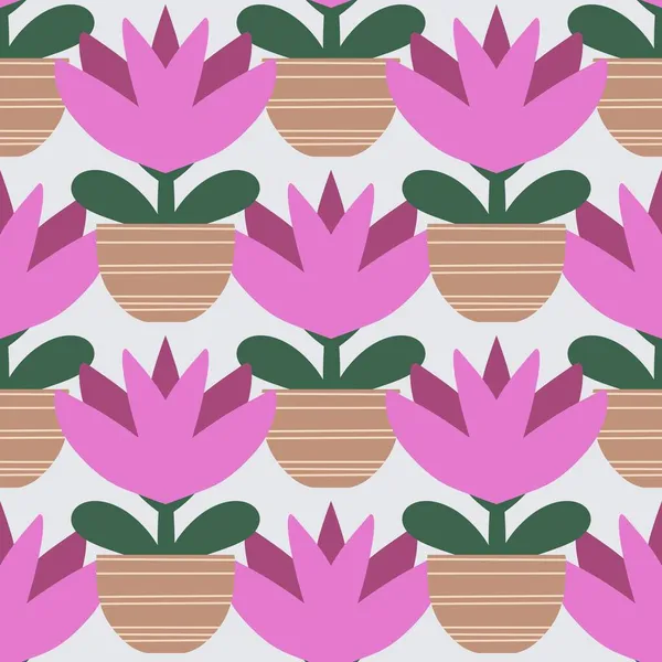 Geometrický květinový bezešvý vzor s květinami pro tapety a tkaniny a textilie — Stock fotografie