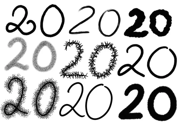 Line art numbers for new year 2022 for postcard and packaging and cards and magazines — Stock Photo, Image